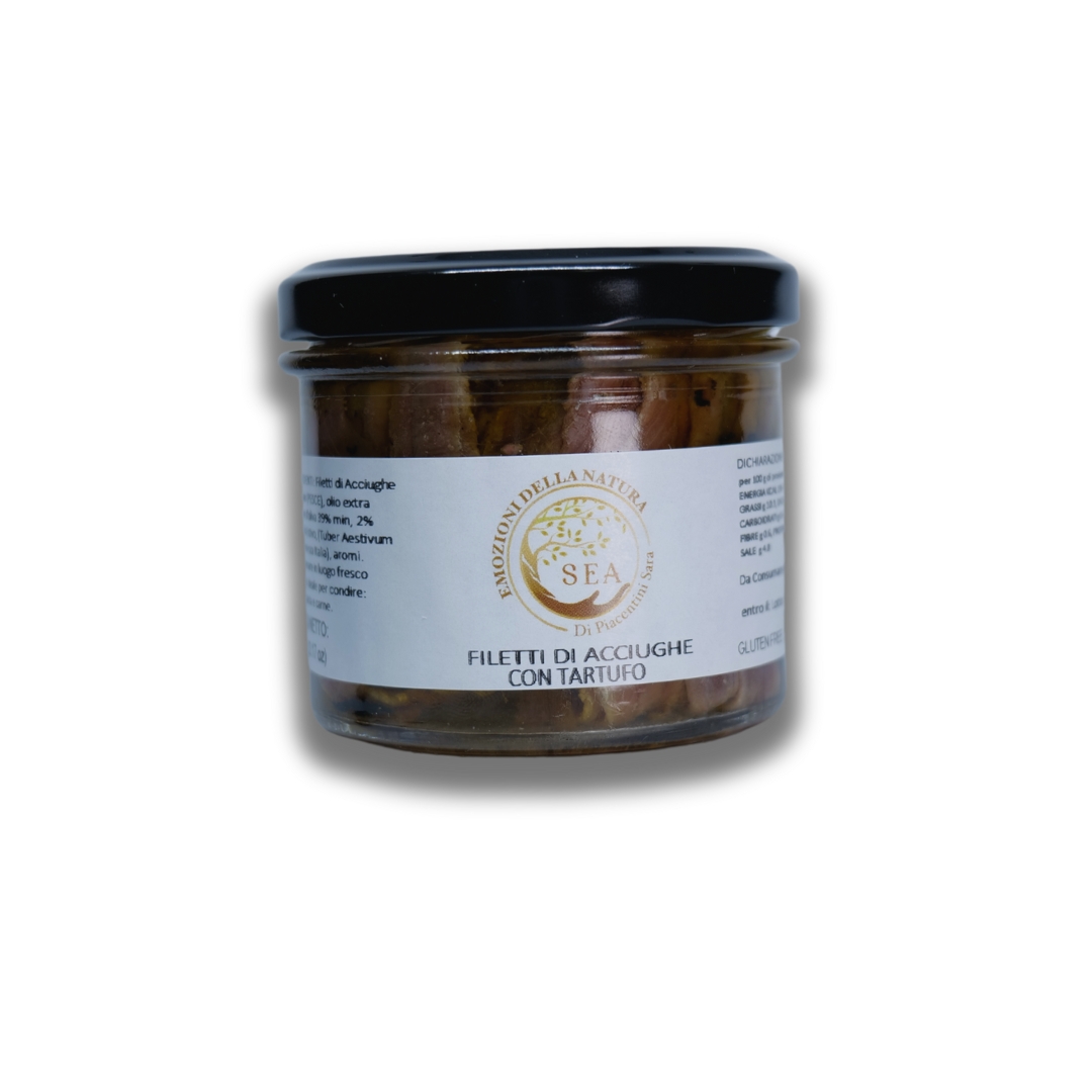 filetti di acciughe con tartufo nero